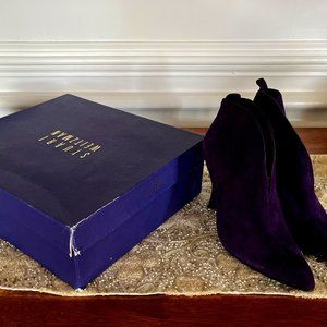 Stuart Weitzman Metropol Purple Suede Ankle Boots Stiletto - 7.5 Worn 1x